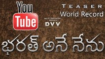 Bharat Ane Nenu Becomes The World's Second Most Liked Teaser