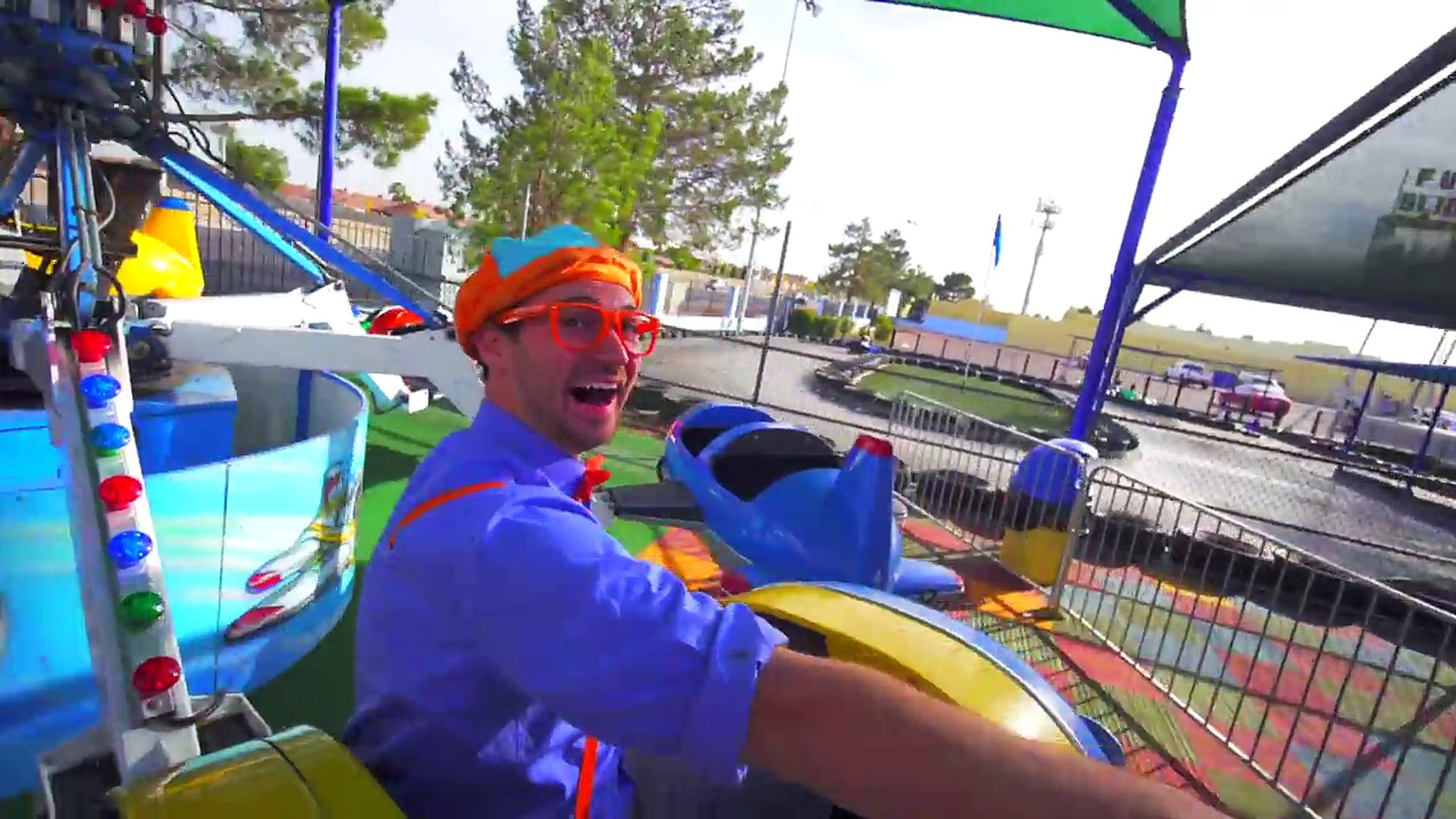 Blippi at an Amusement Park Learning Colors at the Carnival