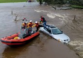 Man Rescued From Car Roof in California Flood Waters