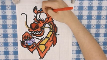 Speed Drawing - Mushu and Cricket - Pixel Art