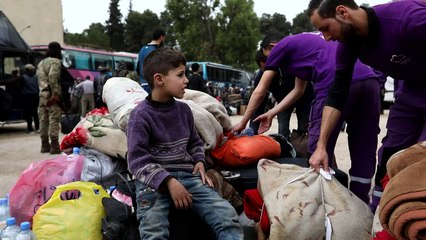 Download Video: Syrian rebels arrive in Hama after evacuating Eastern Ghouta