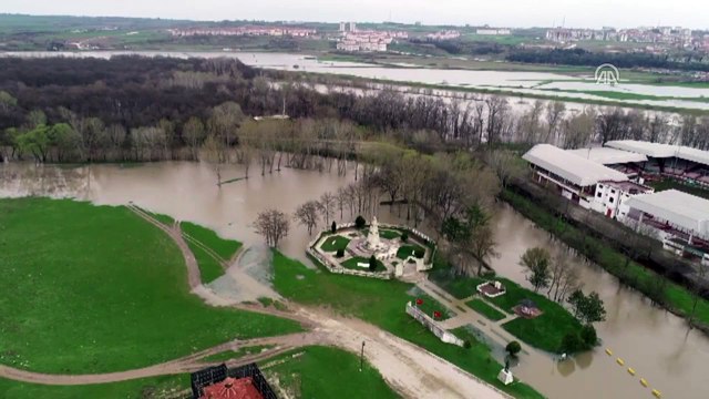 Tunca Nehri'nin debisi yükseliyor - Havadan görüntüler - EDİRNE