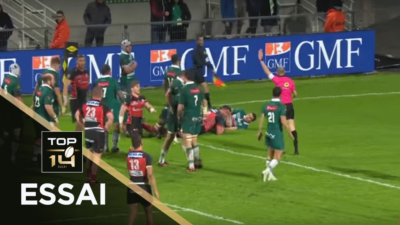 TOP 14 - Essai Benjamin GELEDAN (USO) - Pau - Oyonnax- J22 - Saison 2017/2018