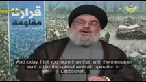 Hassan Nasrallah: We Will No Longer Tolerate Any Israeli Soldier Stepping into Lebanon
