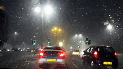 Driving in the Snow at Night (Yeovil)