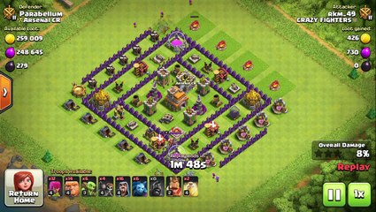 100% attack in TH7  with Wizards and giants || watch full video