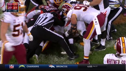 2016 - Andy Dalton fumbles, recovered by the Redskins