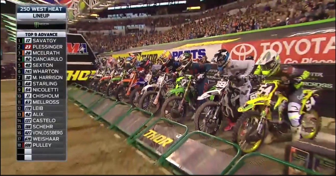 250 SX West Heat 1 Monster Energy AMA Supercross Indianapolis 2018