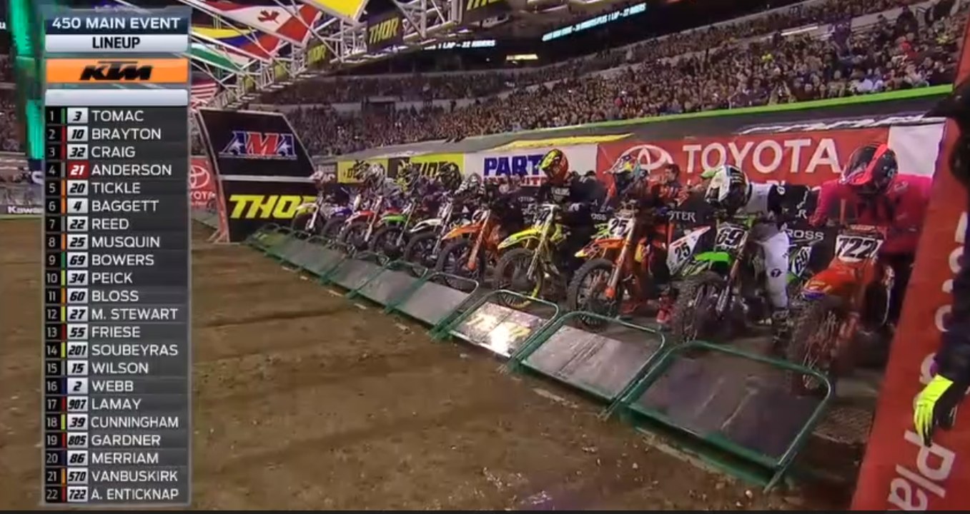 450 SX Main Event Monster Energy AMA Supercross Indianapolis 2018