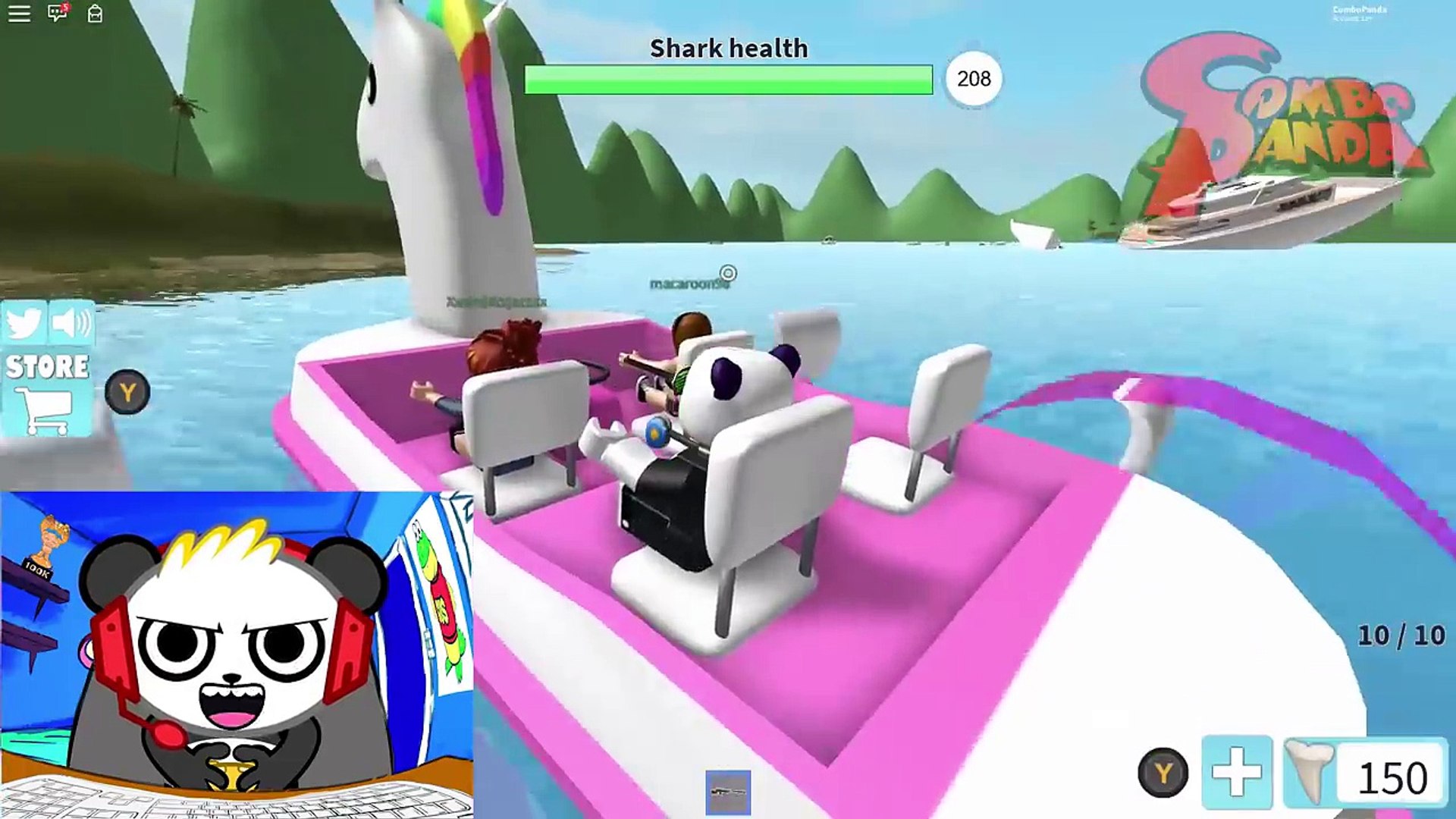 Roblox Escape Shark Jaws Sharkbite Let S Play With Combo Panda Dailymotion Video - running away from huge sharks roblox shark bite youtube