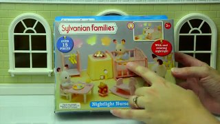Sylvanian Families Calico Critters Nightlight Nursery Set Unboxing Set up Cloverleaf Manor Toys