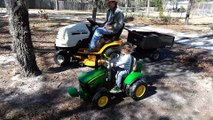 Gabriel driving tractor