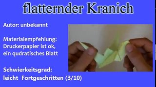 Origami : flatternder Kranich