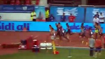 Atleta corre solo al no ver que era una salida en falso