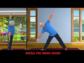 PM Narendra Modi's graphic animation teaches how to do Yoga Trikonasana
