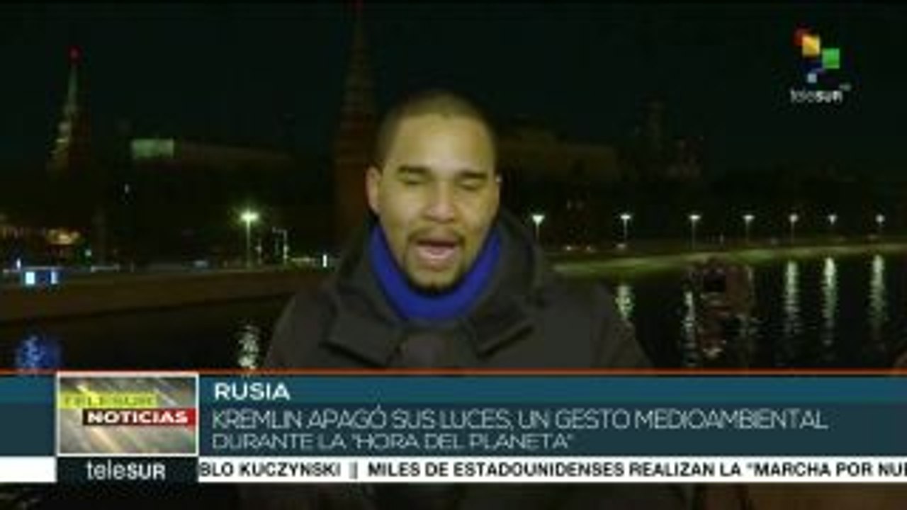 Las luces del Kremlin se apagaron en "La Hora del Planeta"