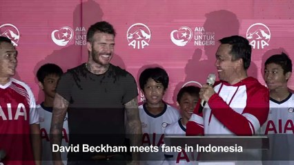 David Beckham meets with fans in Indonesia