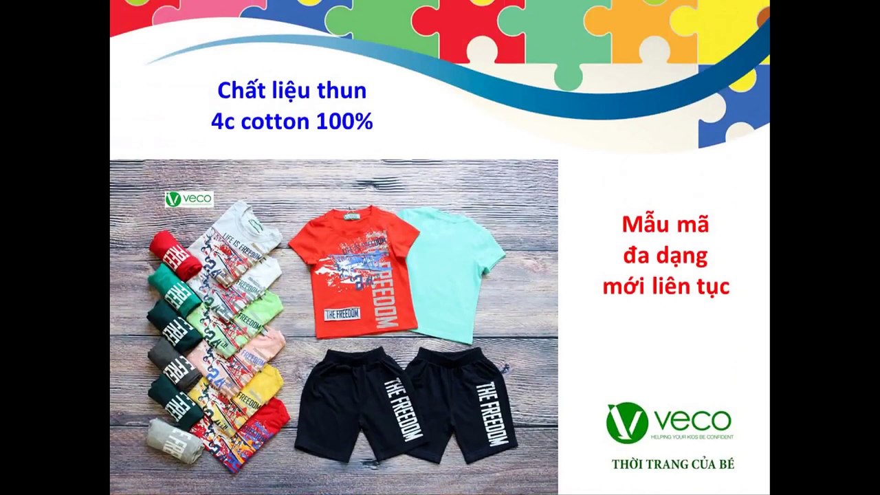 Quần áo trẻ em xuất khẩu giá sỉ - Bộ thun trực thăng