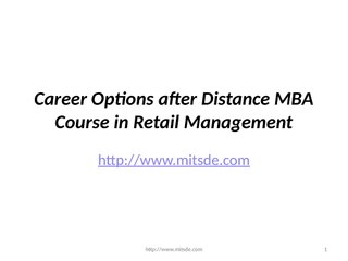 Career Options after Distance MBA Course in Retail Management.