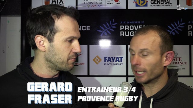 Provence Rugby / Aubenas : la réaction de Gerard Fraser