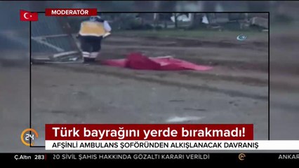 Türk bayrağını yerde bırakmadı