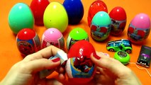 SURPRISE EGGS - 16 plastic surprise eggs toys HELLO KITTY SPIDERMAN NINJA TURTLES MAISTO CARS