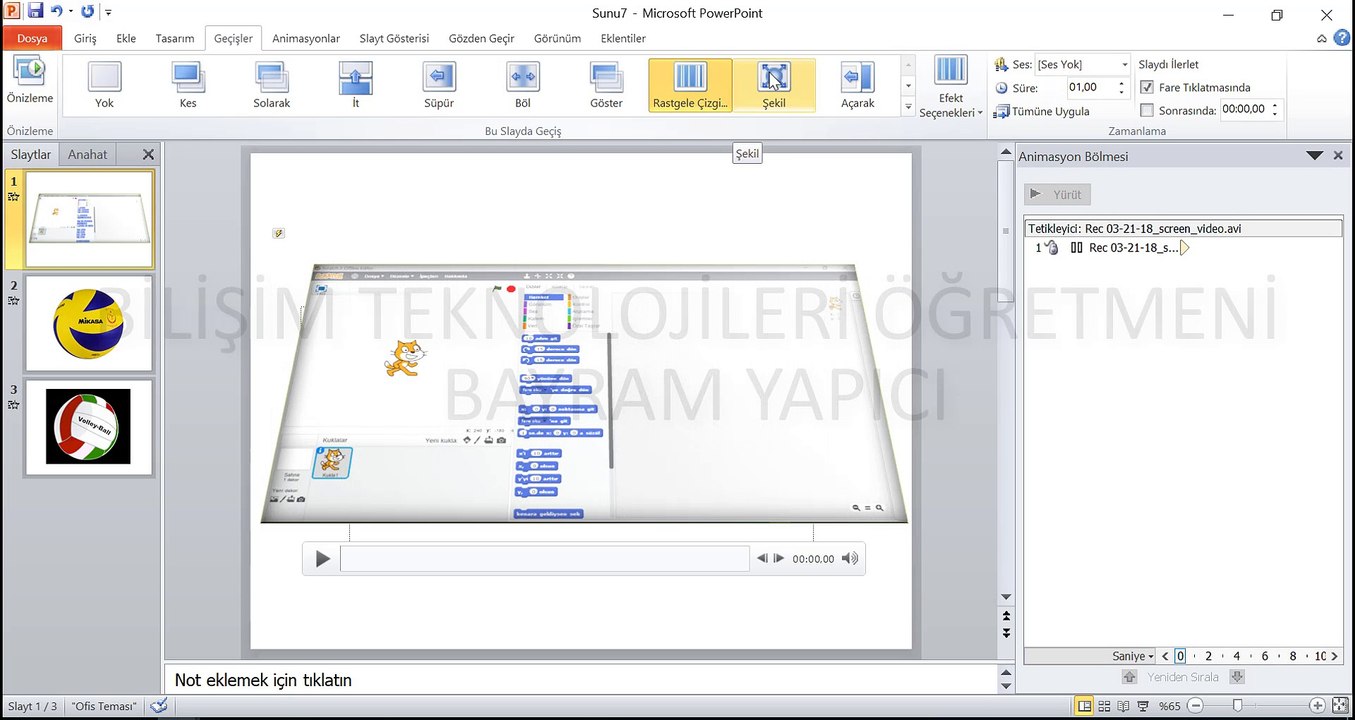 PowerPoint  SLAYT GEÇİŞİ