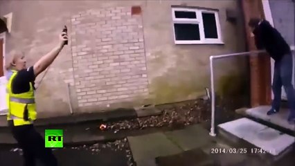 UK Police take down and arrest knife wielding attacker