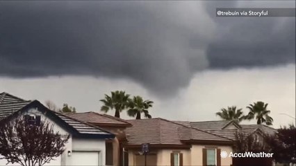 Massive funnel cloud spotted over Sacramento homes