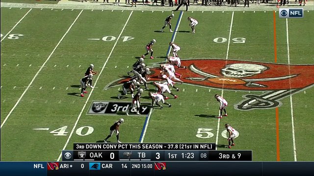 2016 - Noah Spence forces a Derek Carr fumble, Howard Jones recovers