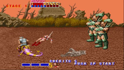 Sega Vintage Collection Golden Axe Game play + end