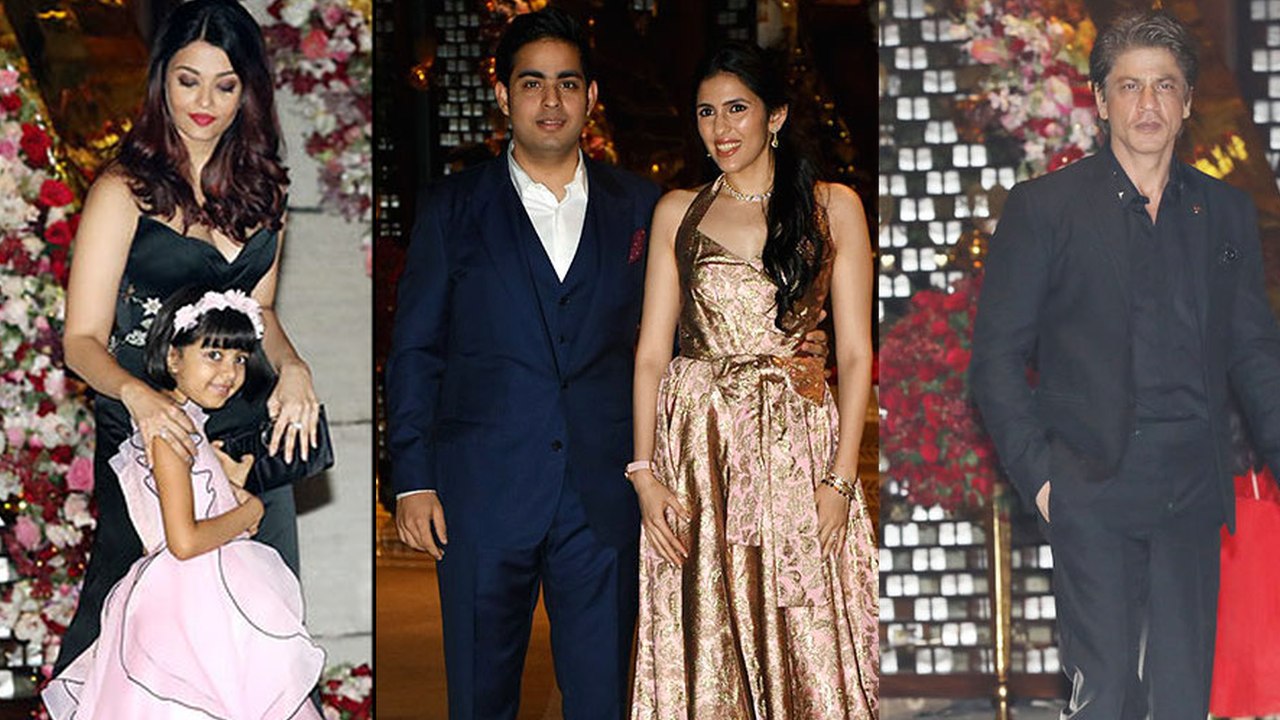 Katrina Kaif, Shah Rukh Khan, Aishwarya Rai Bachchan arrive at Akash Ambani and fiancee Shloka Mehta’s post-engagement party.