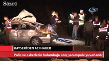 Polis ve askerlerin bulunduğu otomobil şarampole yuvarlandı