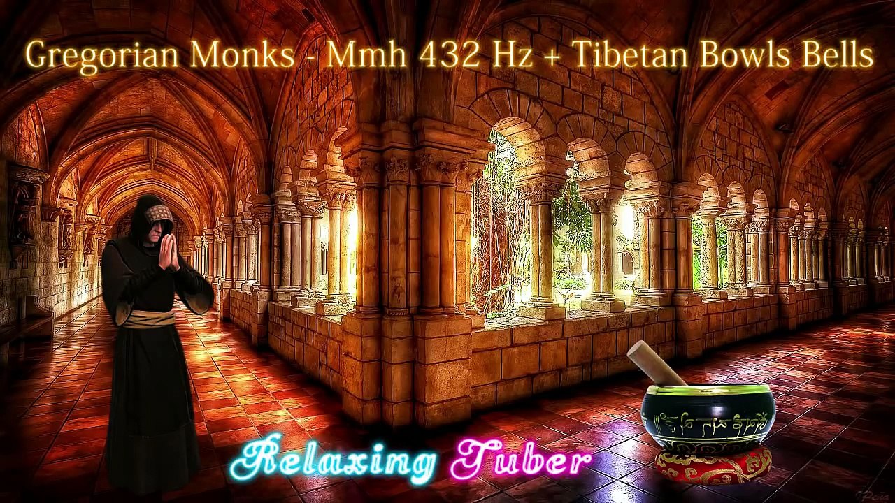 GREGORIAN MONKS - MMH 432 Hz + TIBETAN BOWLS BELLS (Relax, Sleep, White Noise, ASMR)