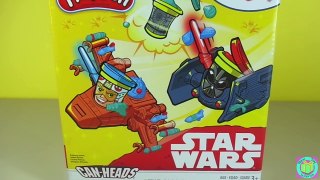 Star Wars Play Doh Can Heads Luke Skywalker & Darth Vader X-Wing and Tie Fighter