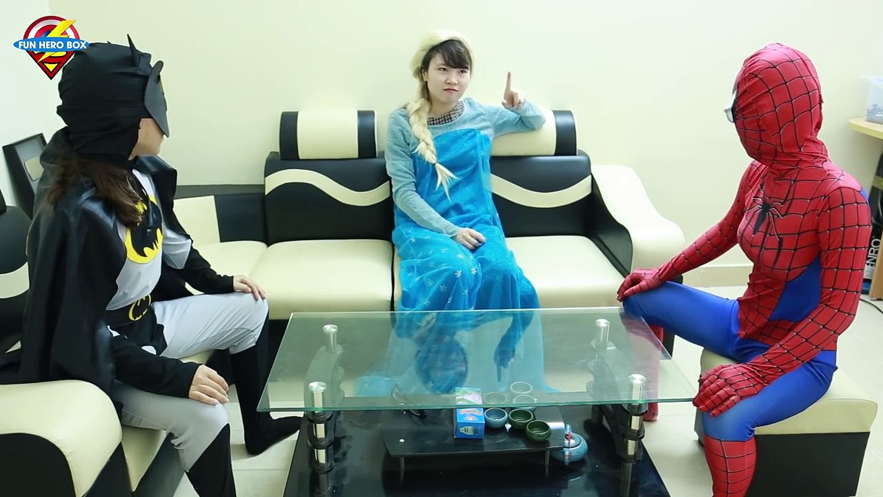 #SPIDERMAN vs #BATMAN in REAL LIFE beacause of #ELSA – #BATMAN AND #SPIDERMAN Funny Pranks Day
