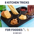 Smart kitchen tips and tricks.￼ via Simple Tricks & Hacks, bit.ly/2zRRugq, bit.ly/2mpkDKx