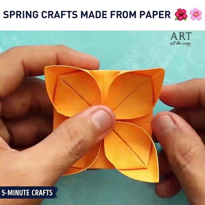 Spring crafts made from paper. ￼￼via Art All The Way, instagram.com/ventunoart