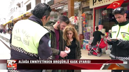 Aliağa Emniyetinden Broşürlü Kask Uyarısı