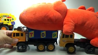 Baby Studio - trucks transport huge dinosaur | trucks toy