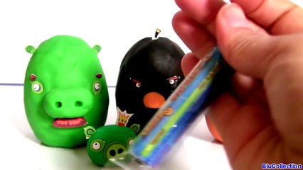 Clay Buddies Angry Birds Surprise Eggs Blind Bags Play Doh Piggies using PlayDough Huevos Sorpresa