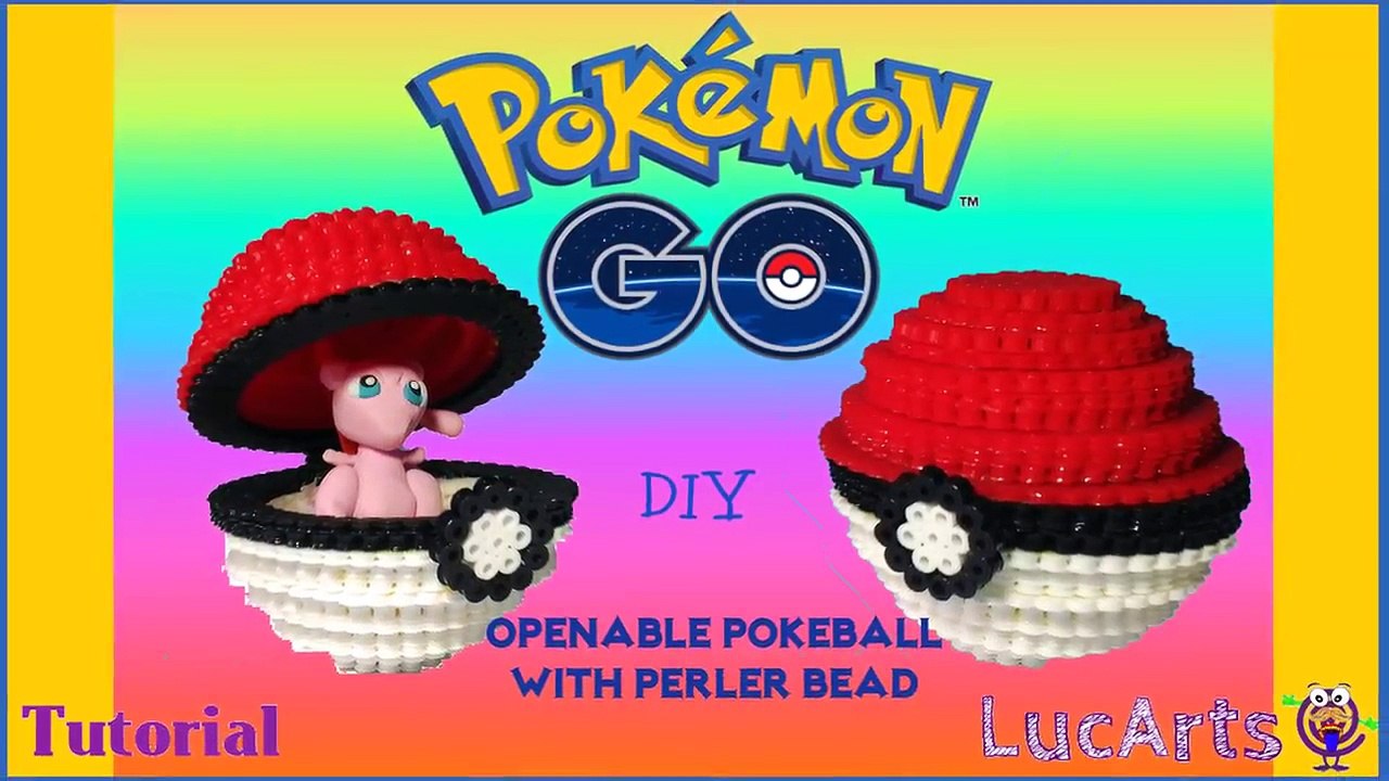 How to make an Openable Pokeball with perler bead inspired by Pokémon GO/ Pokeball con perler bead
