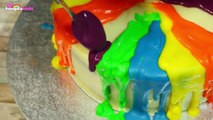 Rainbow Cake with Melting Candles Tutorial | Birthday Cake Decorating Tips by HooplaKidz Recipes