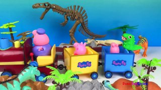 Peppa Pig Grandpa Pigs Train Trip to Dinosaur Park playdoh George Pig Jim Hensen dinosaur train