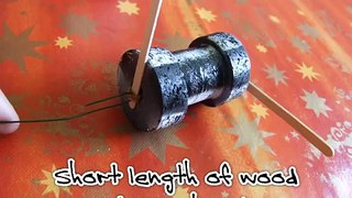 Old Style Rubber Band Powered Cotton Reel Car #1