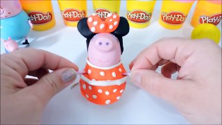 Mickey e Minnie Mouse Fantasia com Pig George da Familia Peppa Massinha de Modelar Play-Doh!!!