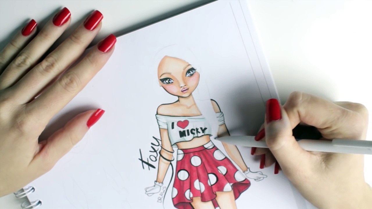 Topmodel Malbuch | How to draw Mini Mouse | Fishgrätenzopf malen | Copics || Foxy Draws