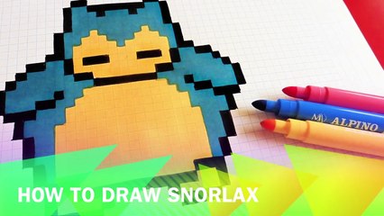 Handmade Pixel Art - How To Draw Snorlax #pixelart