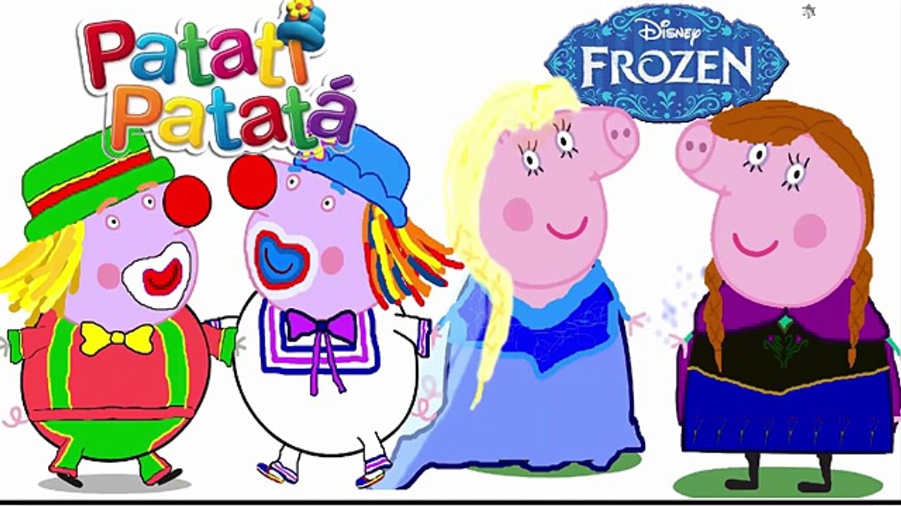 Peppa pig. Episódio Patati Patata. Paint painting (DESENHO PINTADO). Frozen, Ana e Elsa, TotoyKids