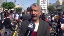 Gazze'de 'Büyük Dönüş Yürüyüşü' öncesi bisiklet yarışı